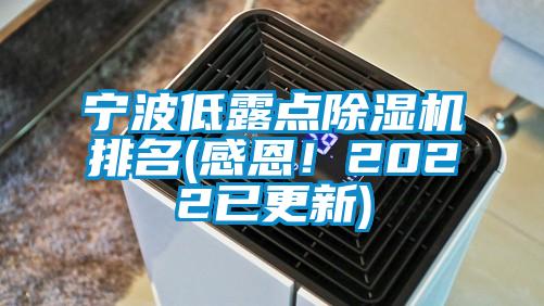 寧波低露點除濕機排名(感恩！2022已更新)