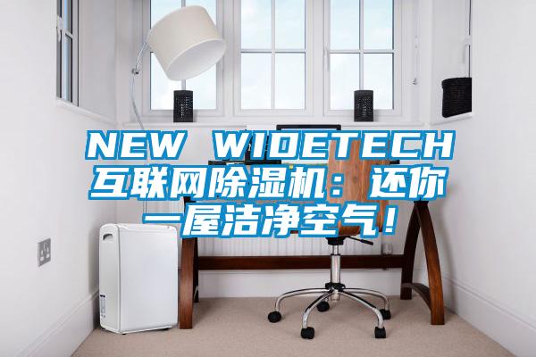 NEW WIDETECH互聯網除濕機：還你一屋潔凈空氣！