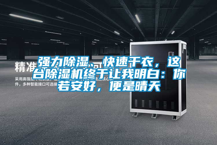 強力除濕、快速干衣，這臺除濕機終于讓我明白：你若安好，便是晴天